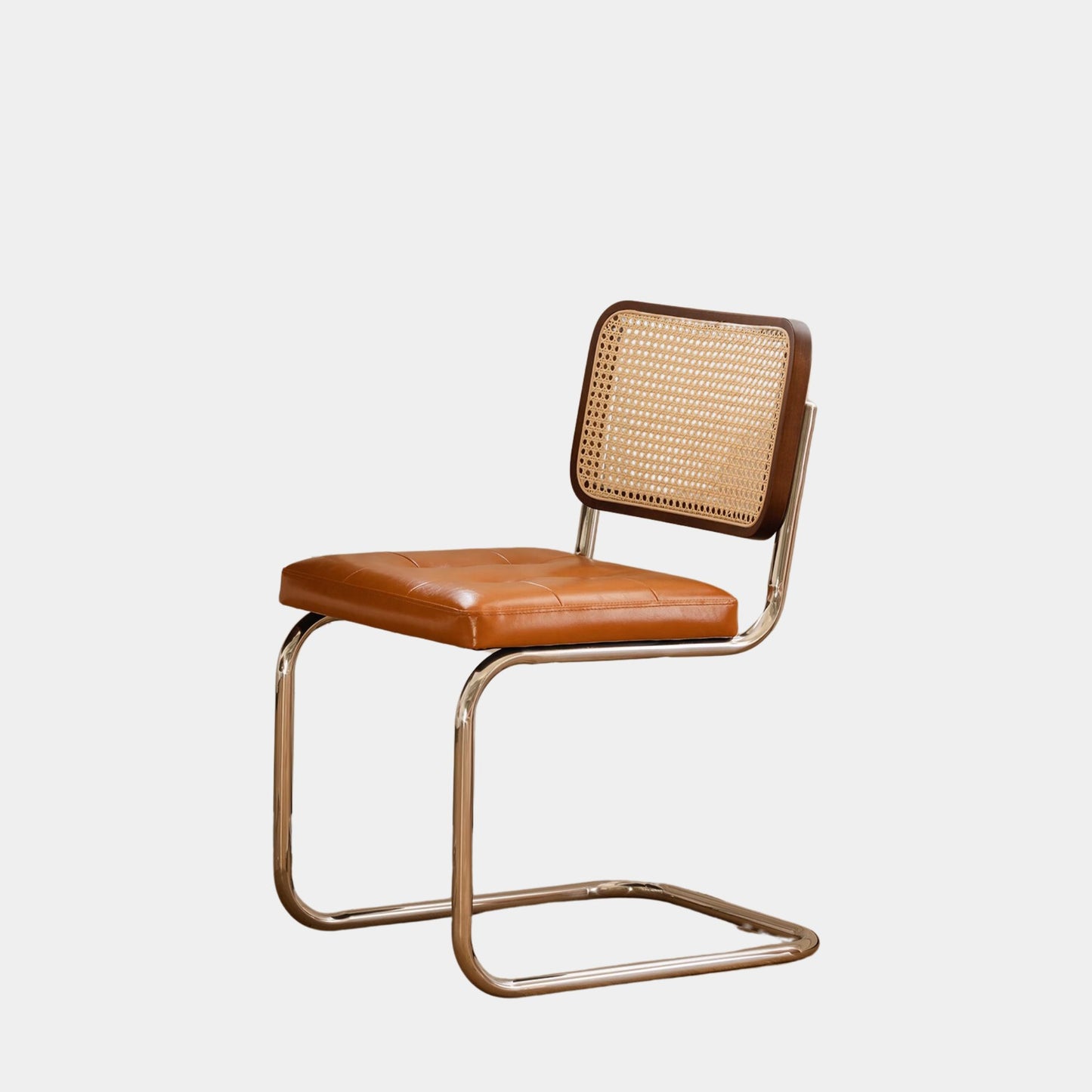 Theo stainless steel brown dining chair