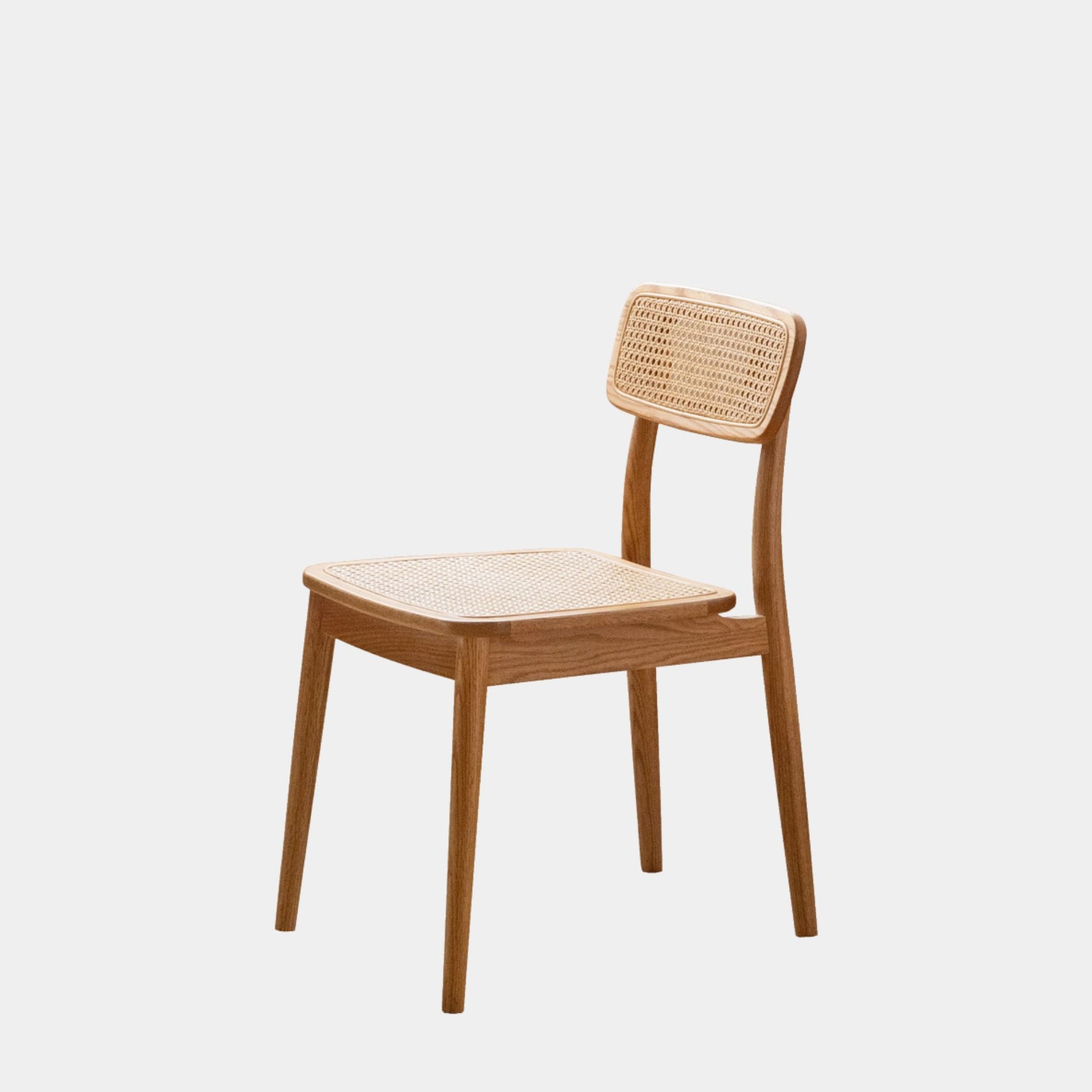 Theresa oak wood rattan cane chair
