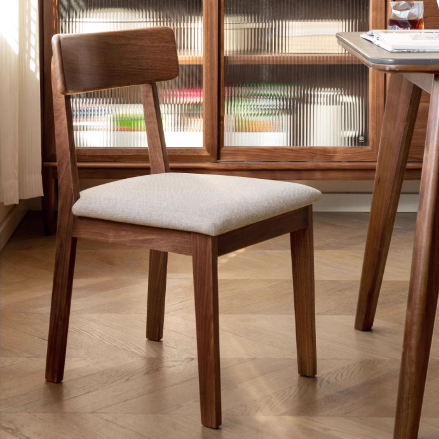 Thor Oak Wood Fabric Chair
