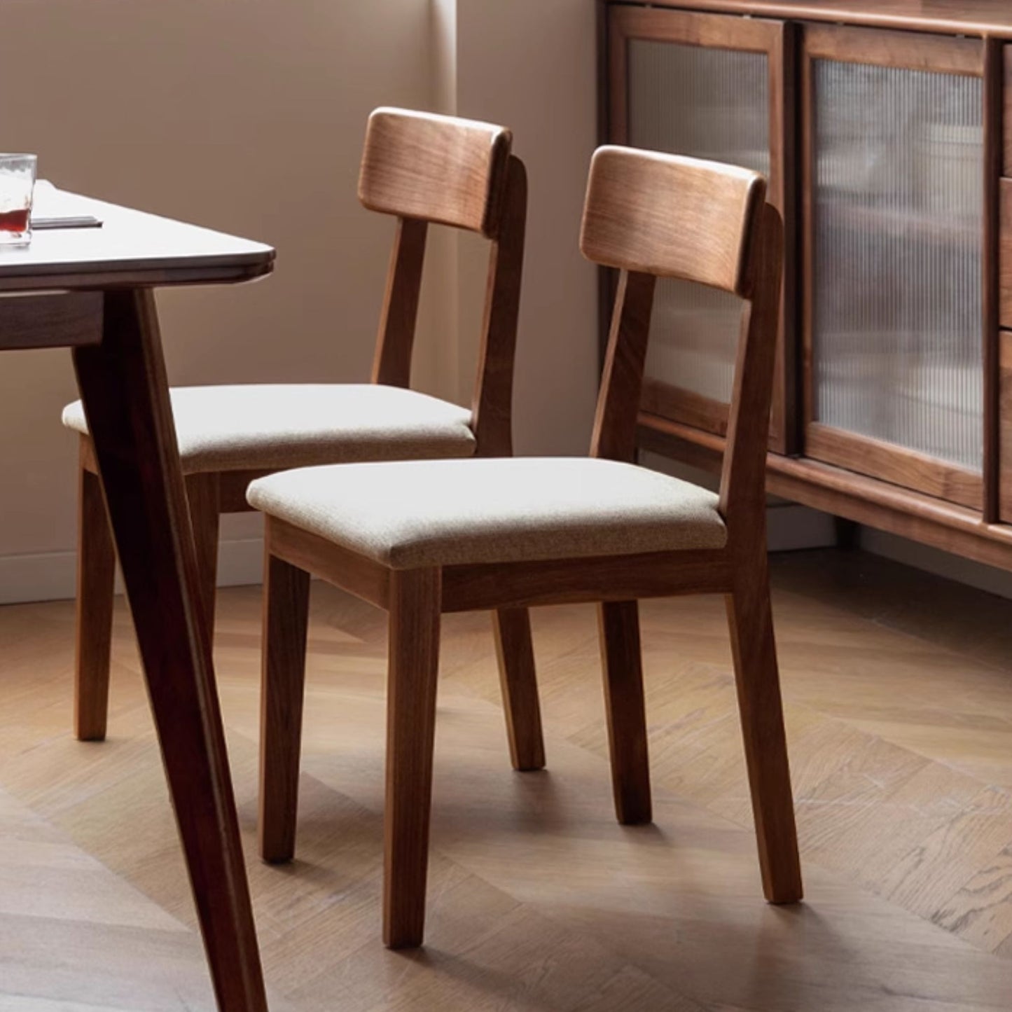 Thor Oak Wood Fabric Chair