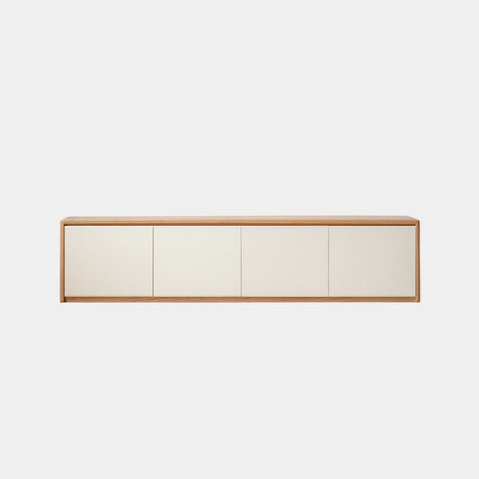 Tiana oak wood TV console in natural wood colour