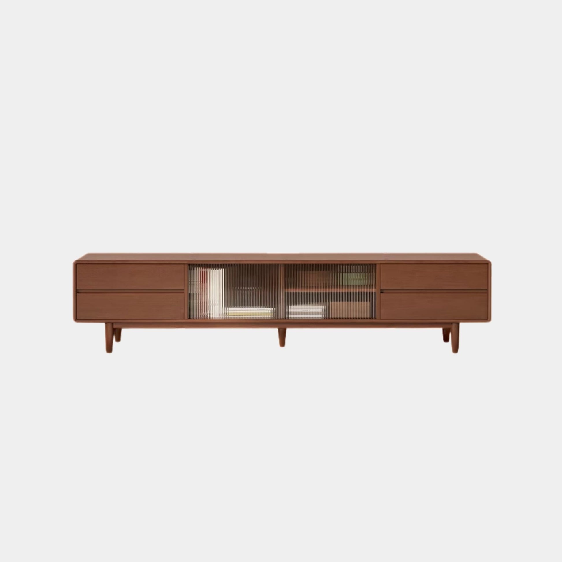 Tim rubber wood tv console in walnut colour