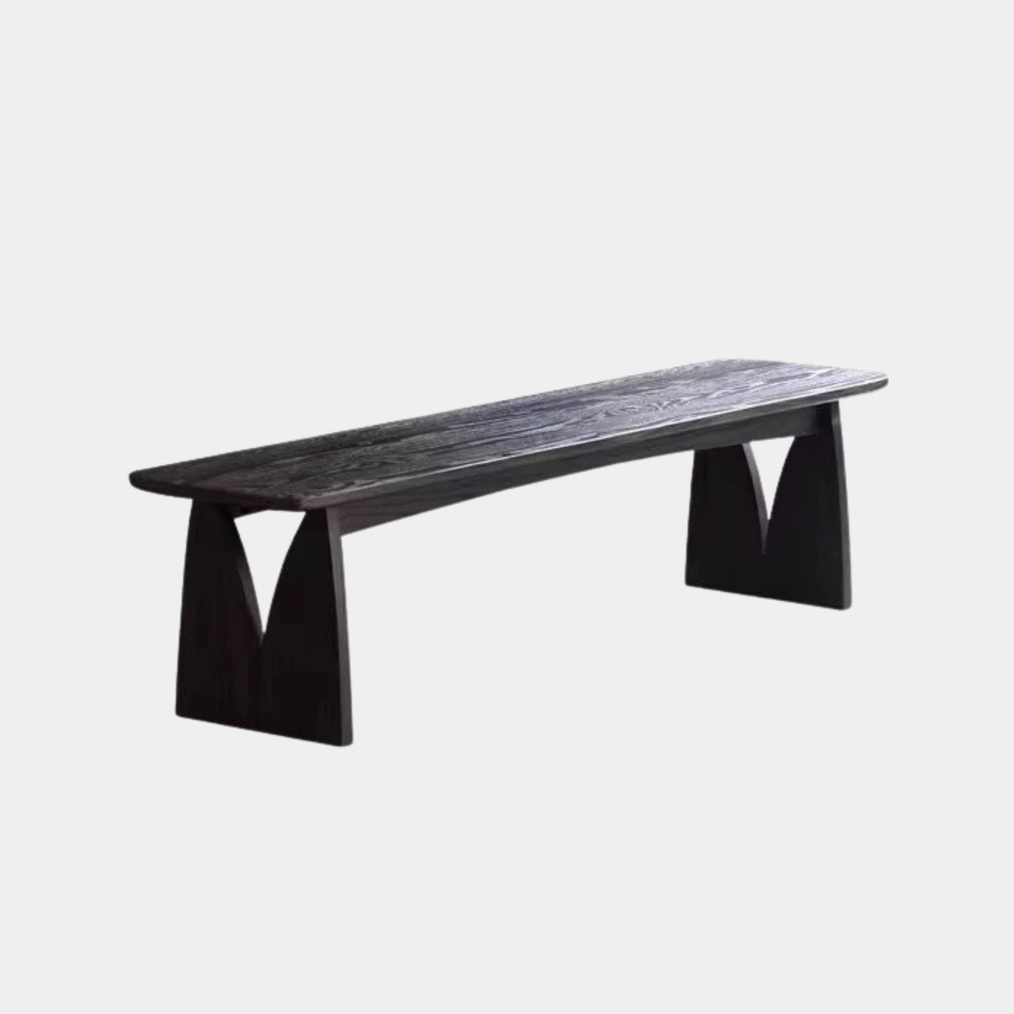 Tinta oak wood bench with black finish