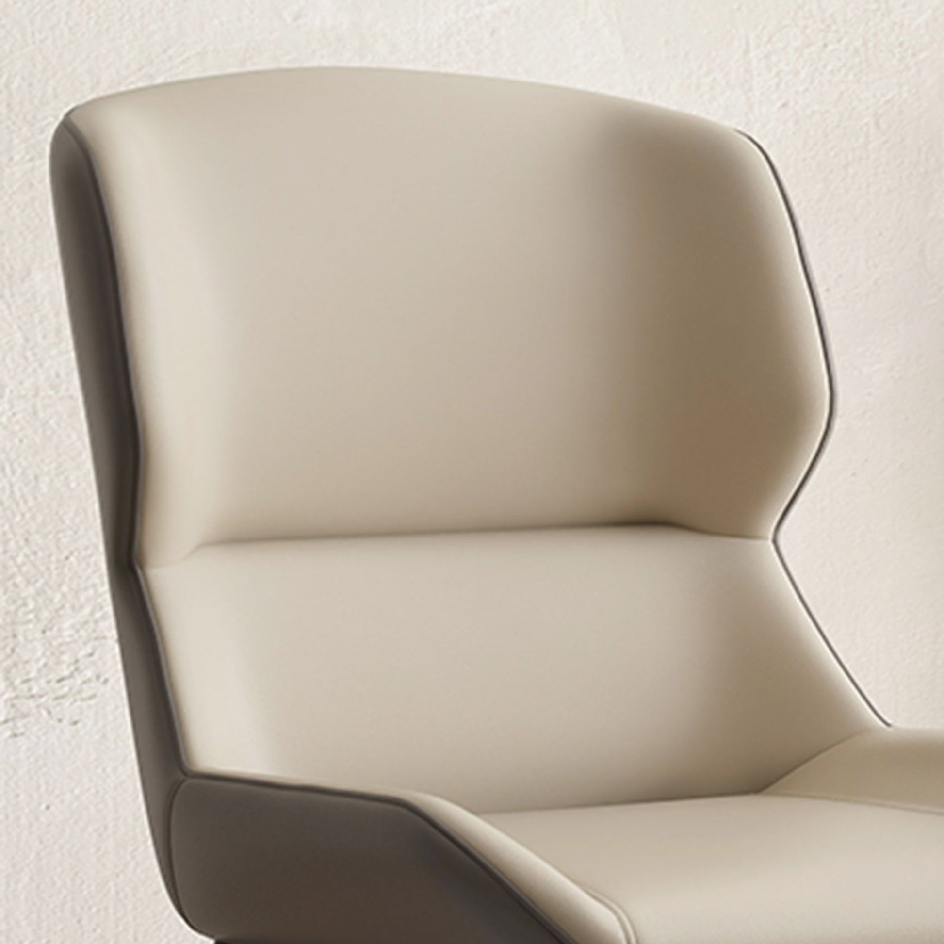 Tivo carbon steel faux leather chair grey base, grey side