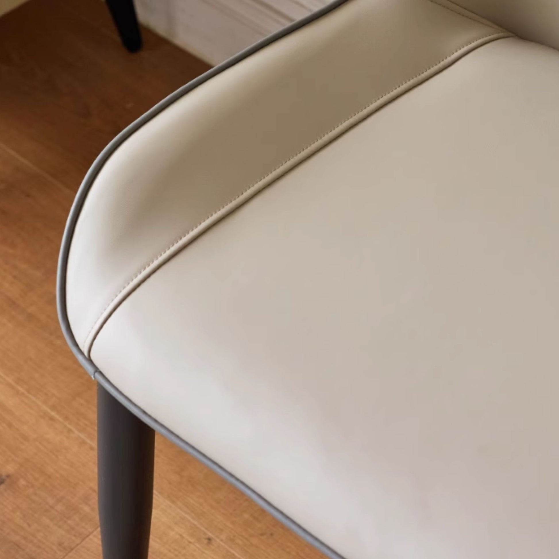 Tivo carbon steel faux leather chair grey base, grey side
