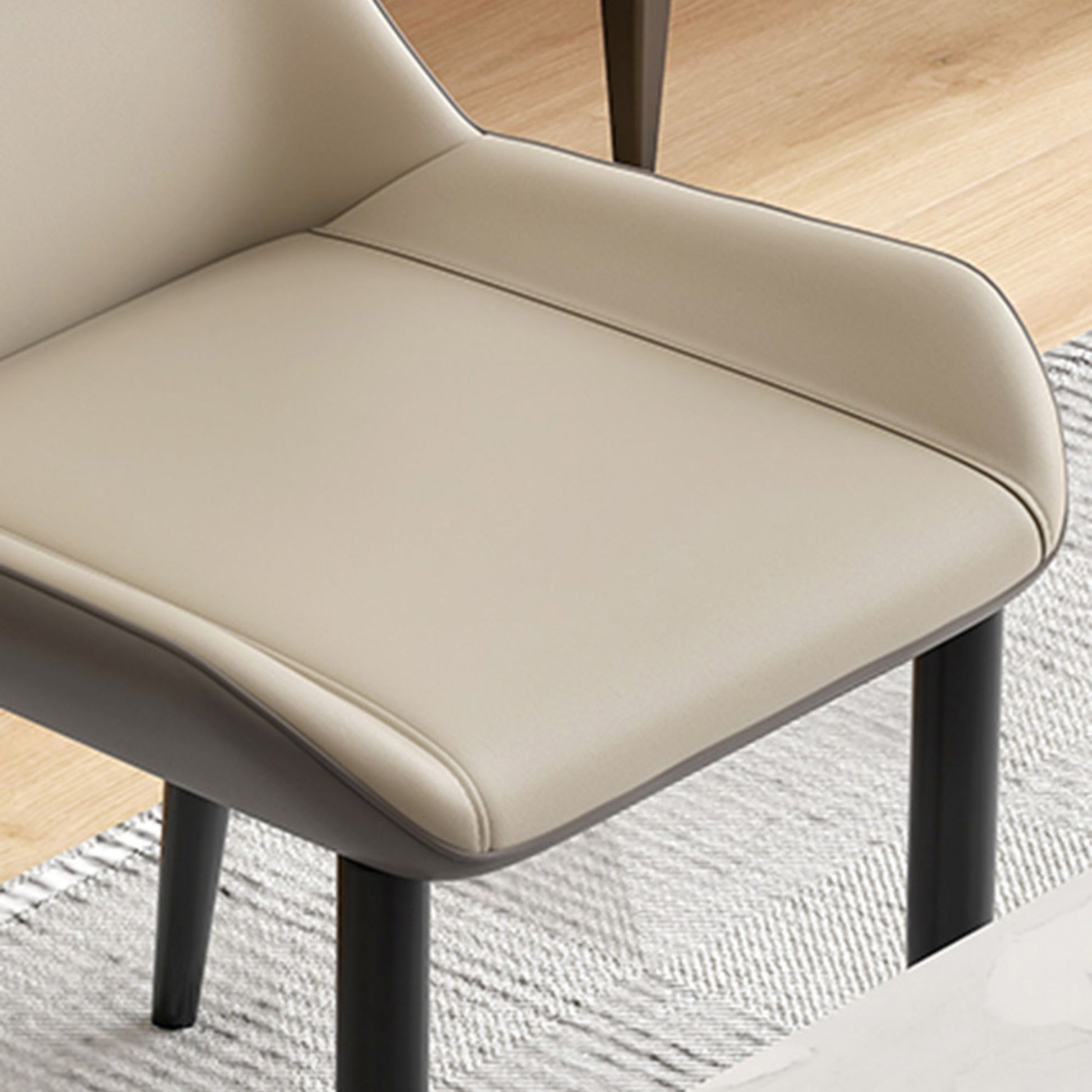 Tivo carbon steel faux leather chair grey base, grey side