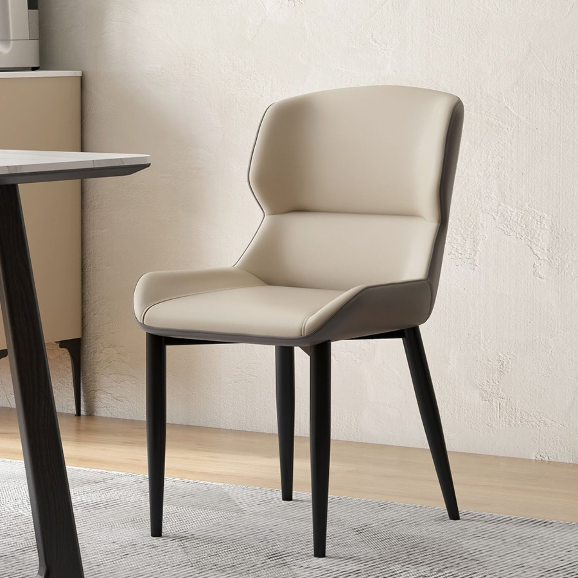 Tivo carbon steel faux leather chair grey base, grey side