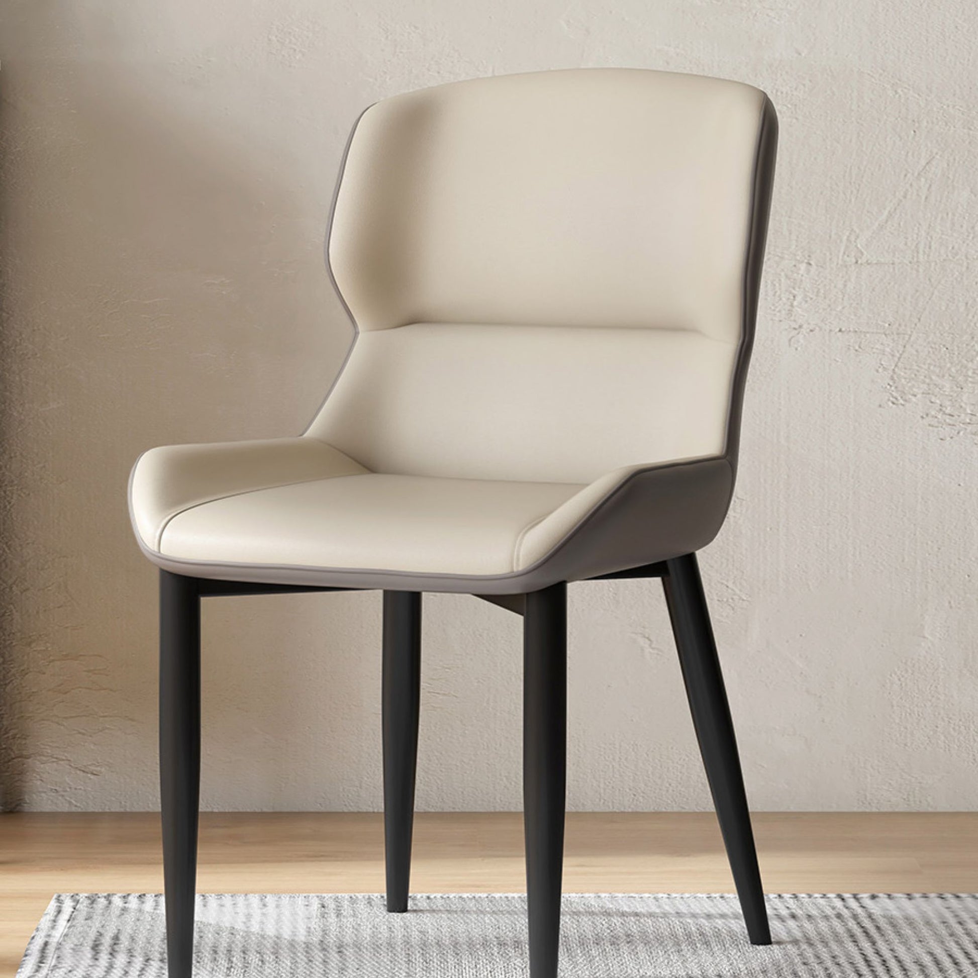 Tivo carbon steel faux leather chair grey base, grey side