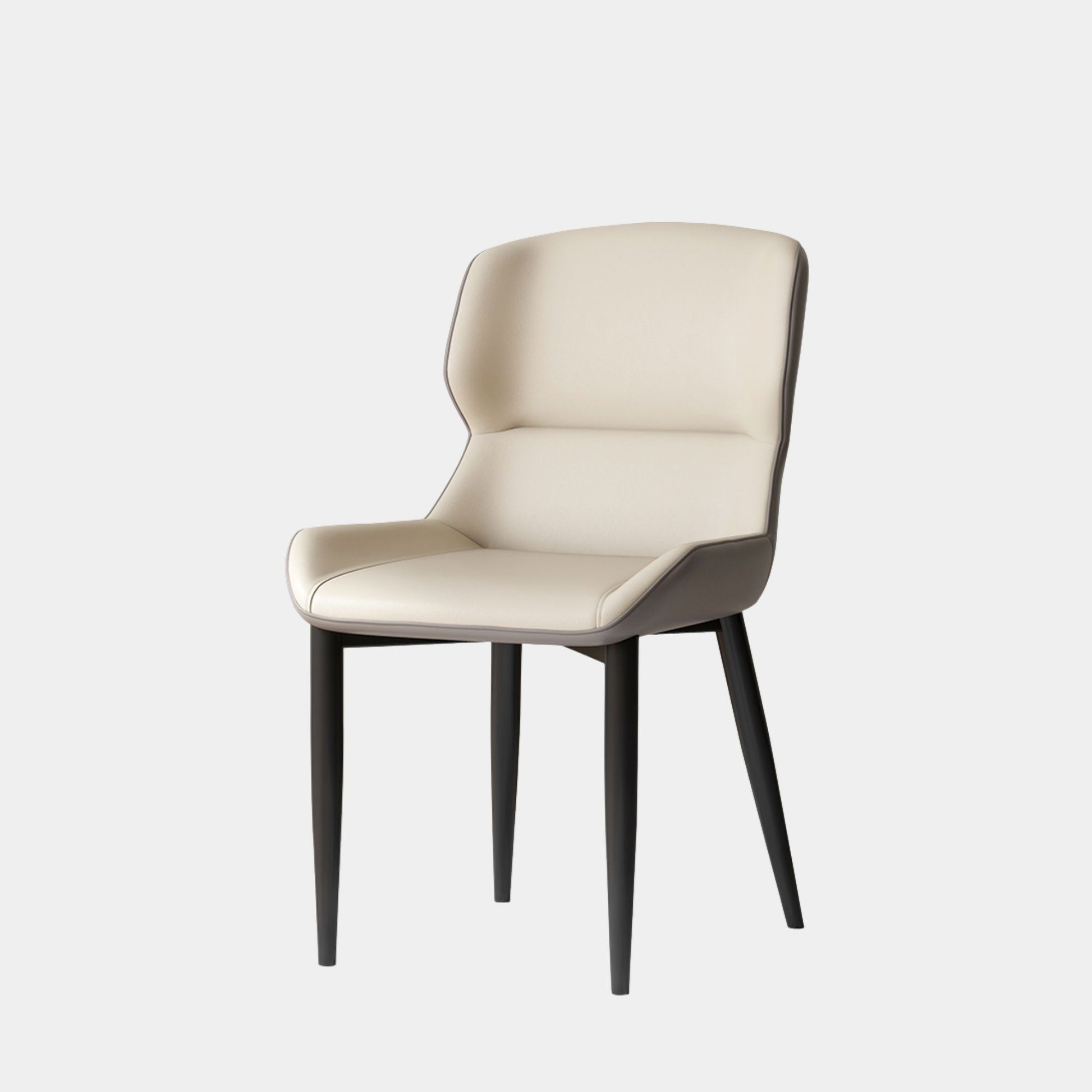 Tivo carbon steel faux leather chair grey base, grey side