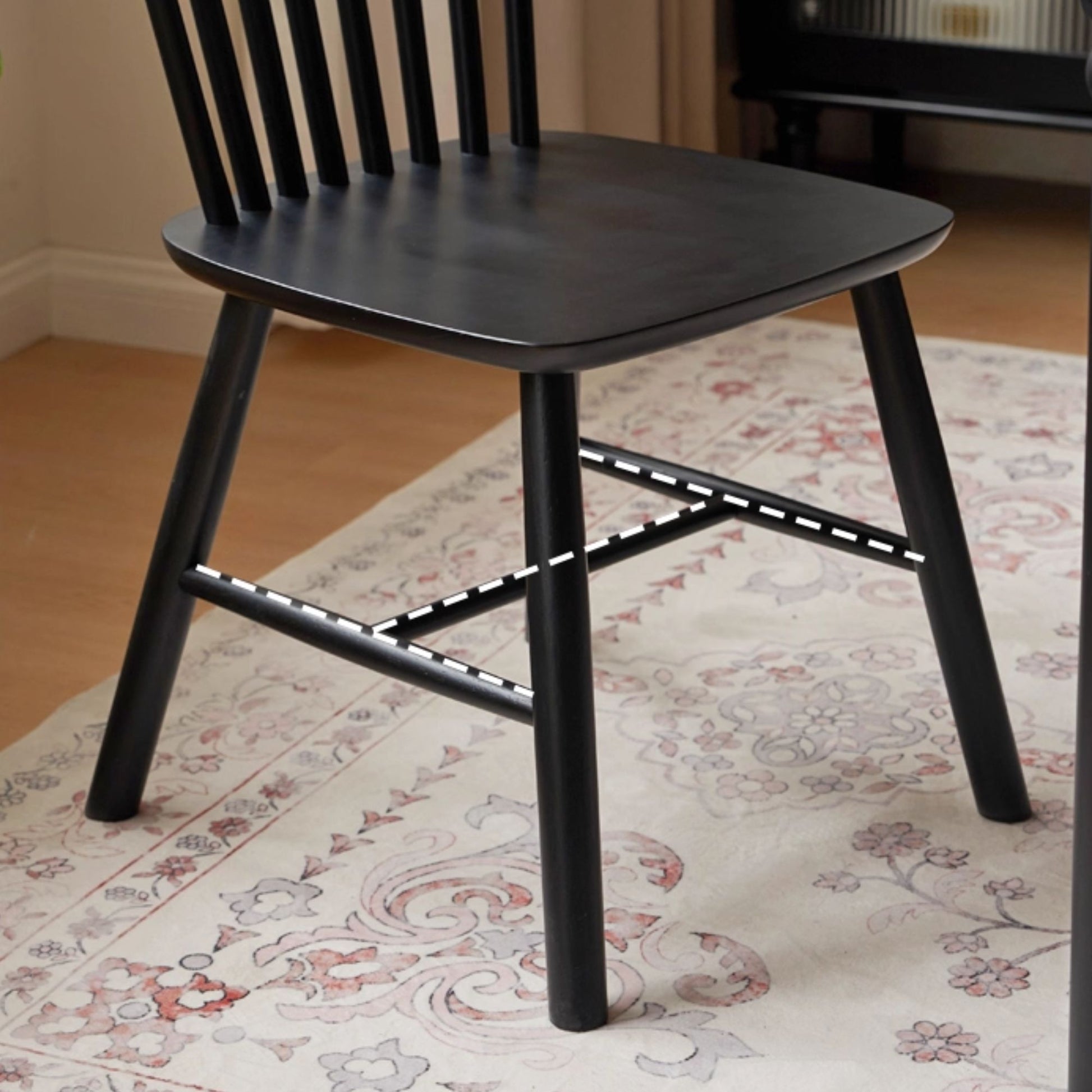 Toby rubberwood chair in black finish