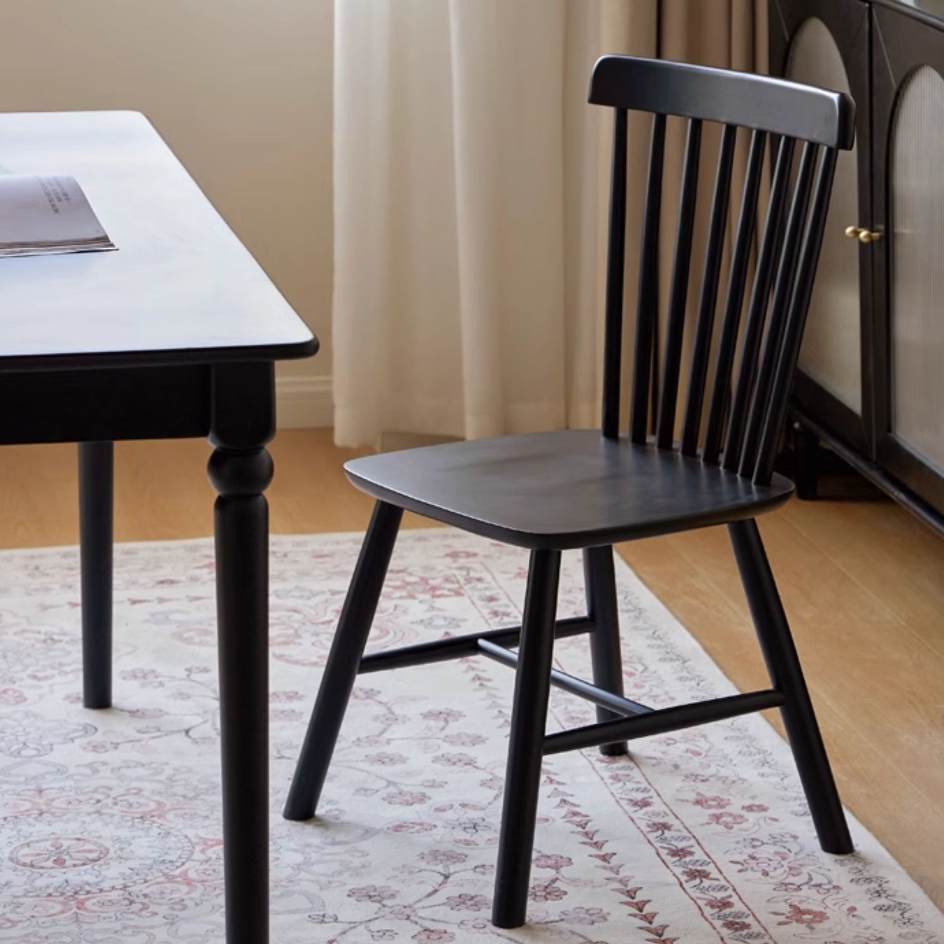 Toby rubberwood chair in black finish