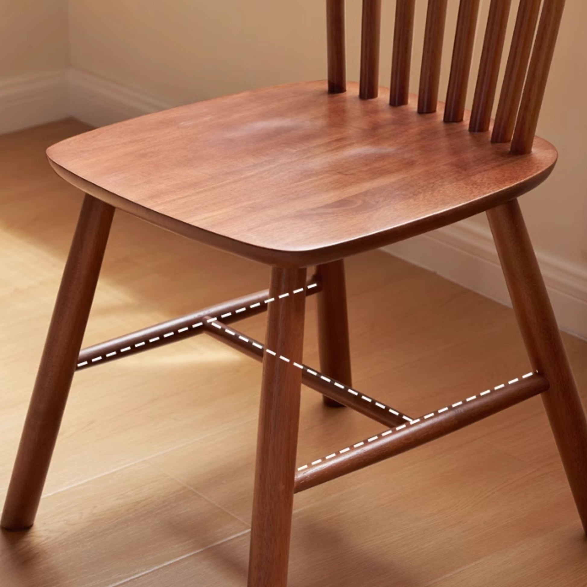 Toby rubberwood chair in brown finish