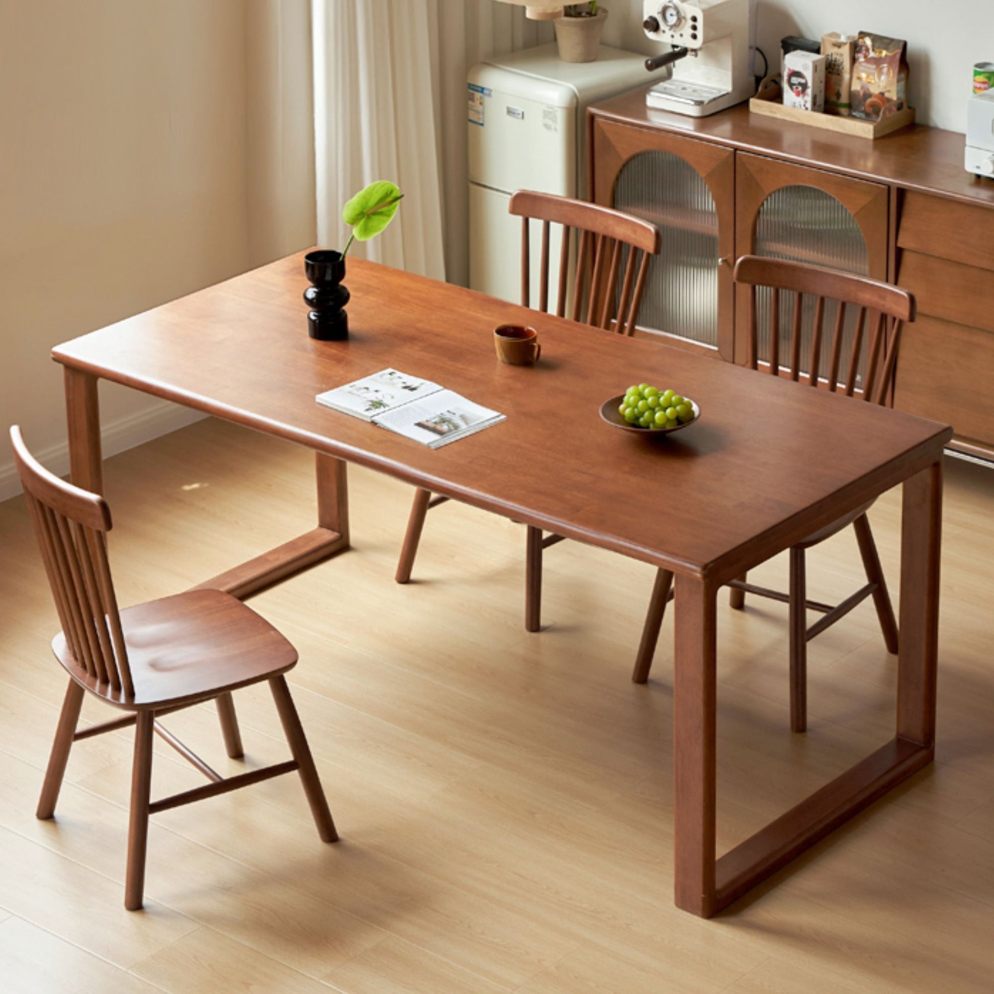 Toby rubberwood chair in brown finish