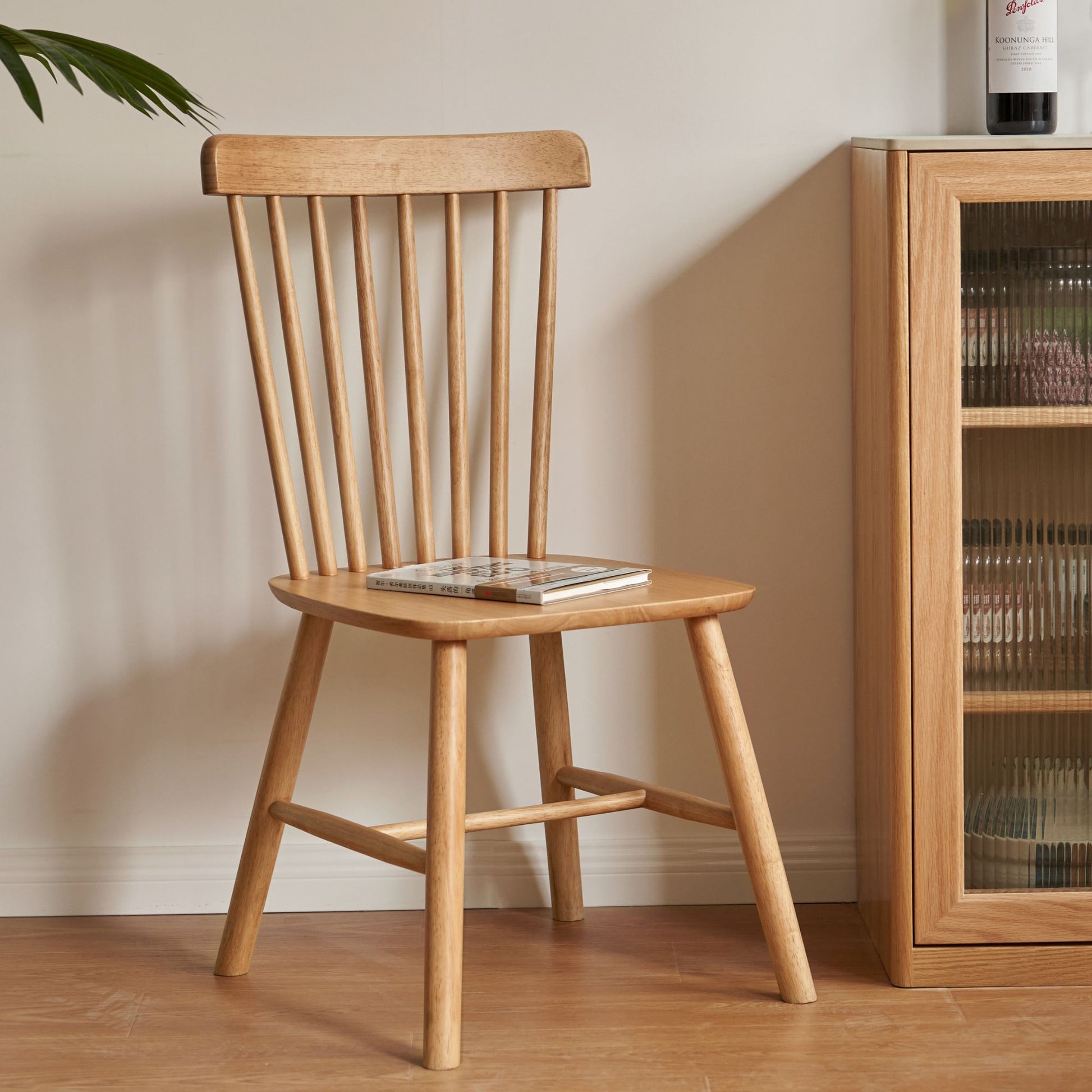 Toby rubberwood chair in natural wood finish