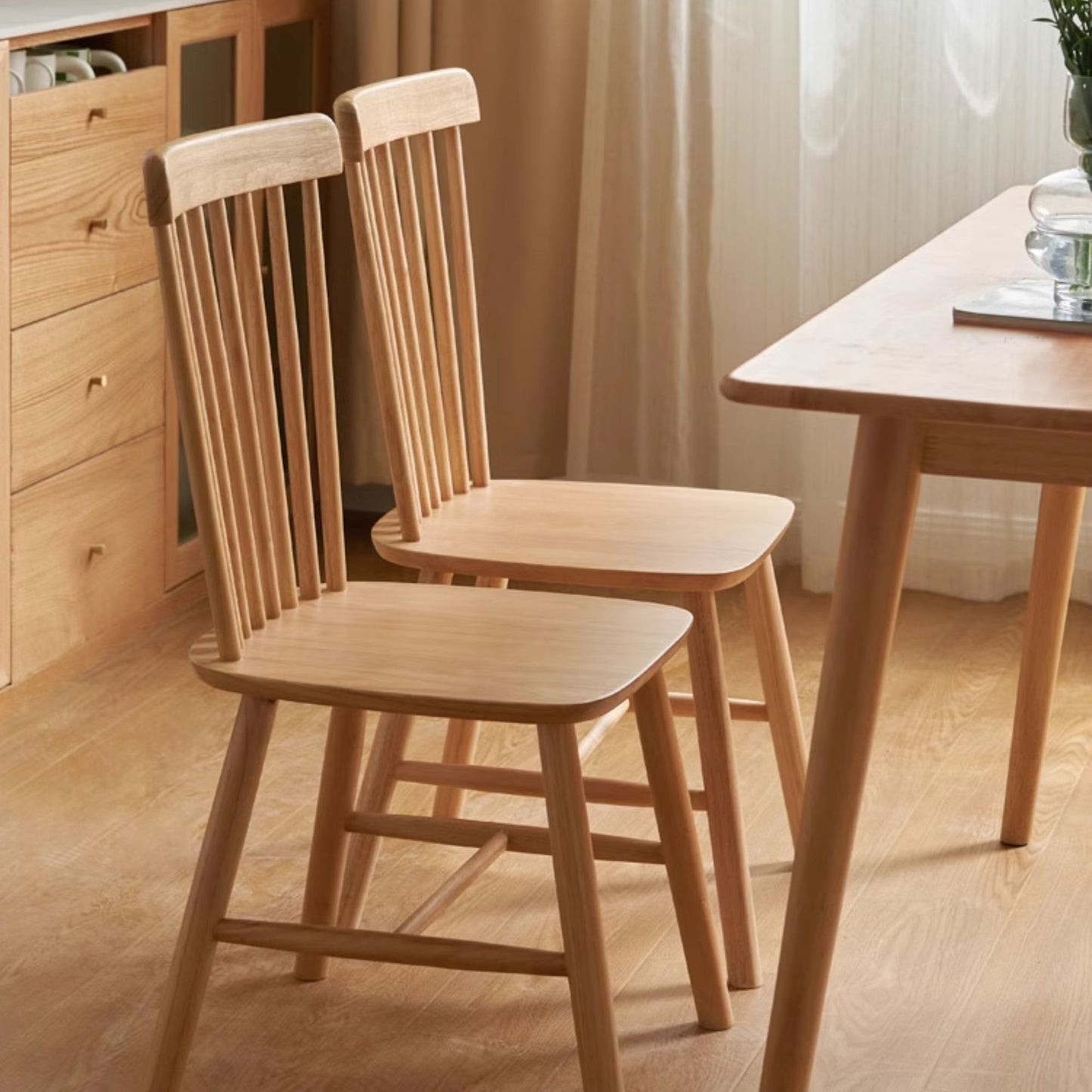 Toby rubberwood chair in natural wood finish