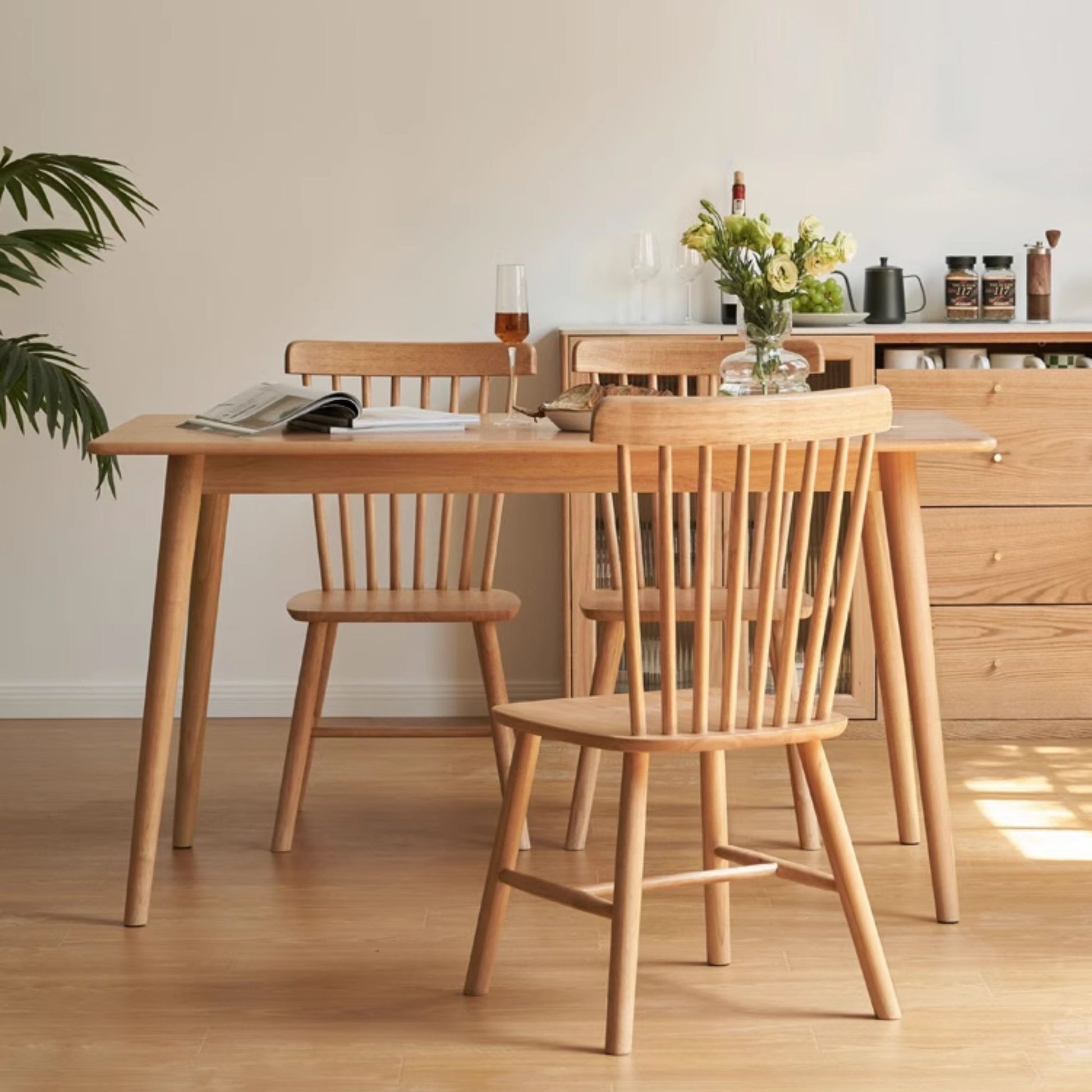 Toby rubberwood chair in natural wood finish