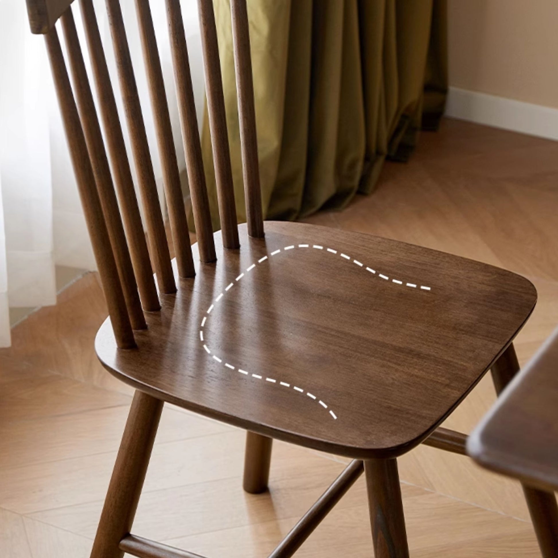 Toby rubberwood chair in walnut finish