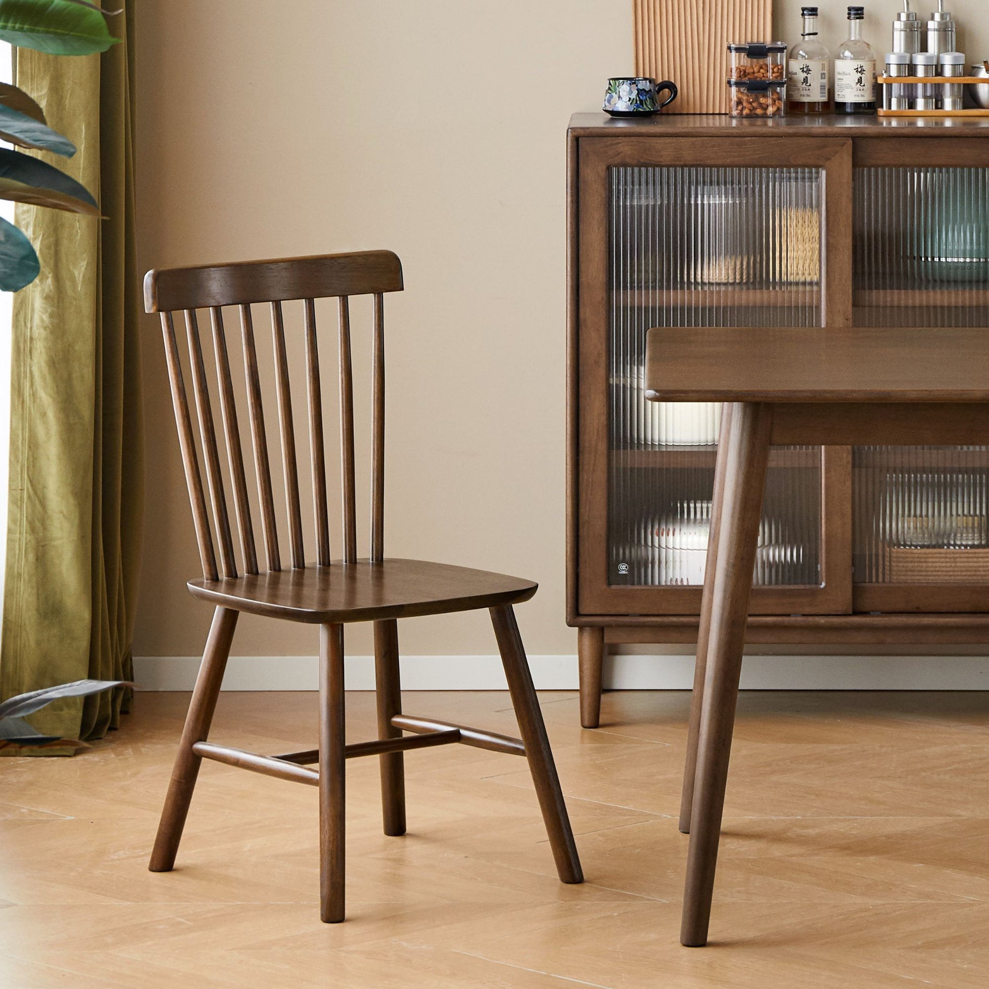 Toby rubberwood chair in walnut finish