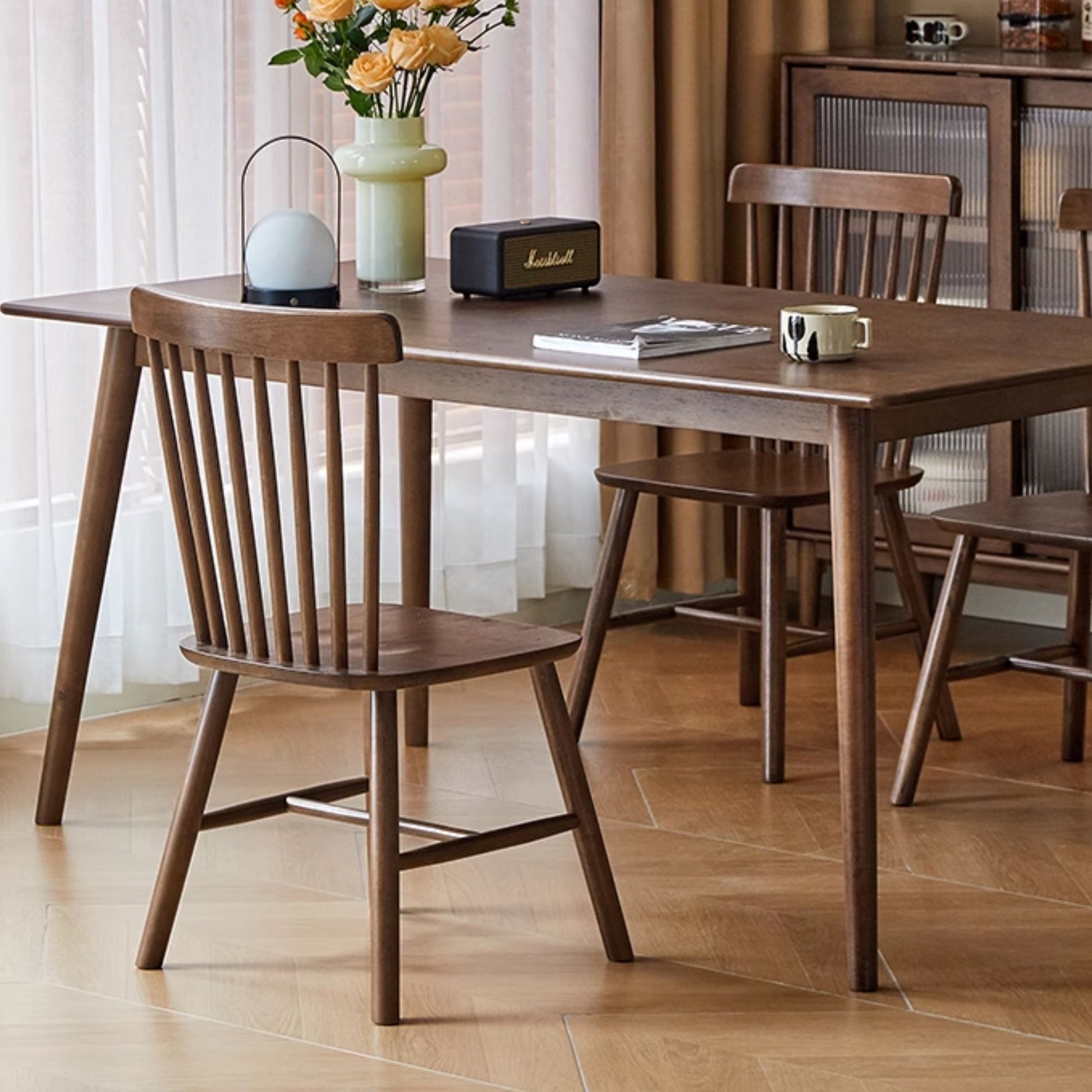 Toby rubberwood chair in walnut finish