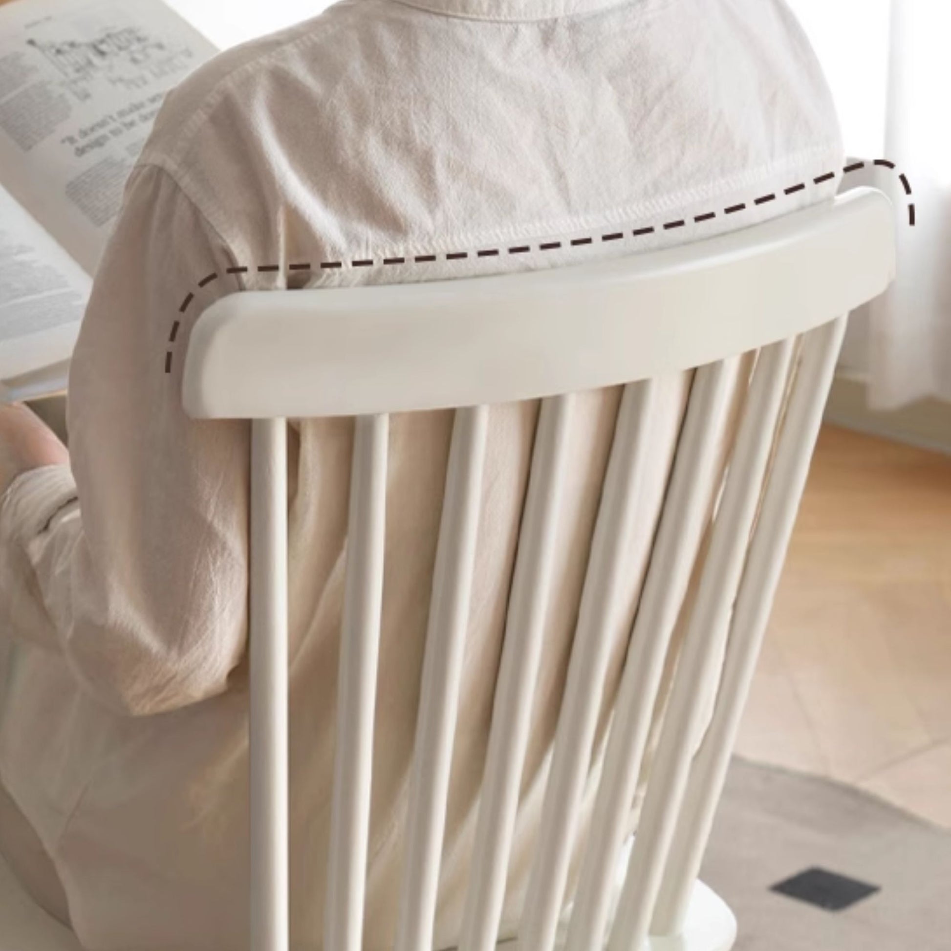 Toby rubberwood chair in white finish