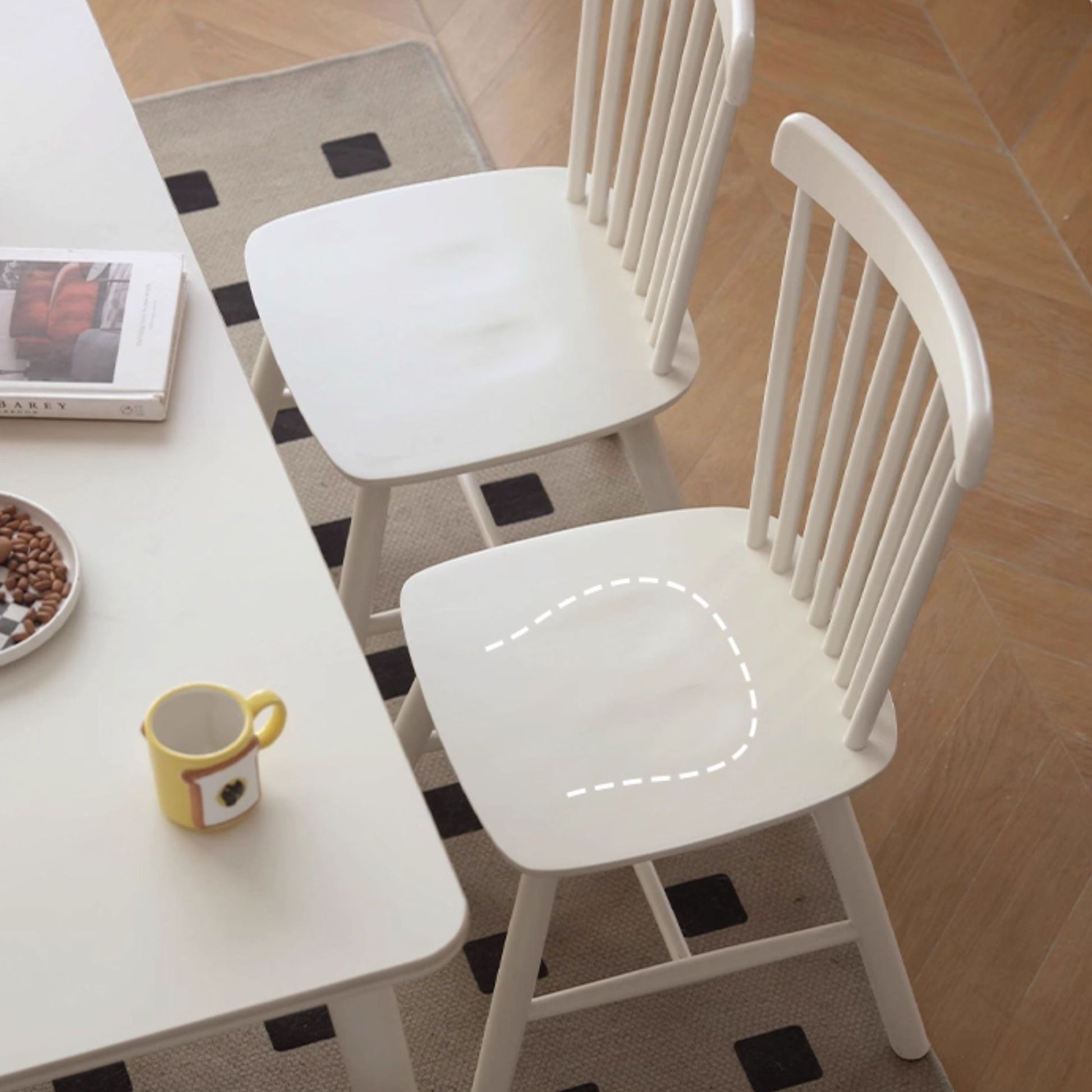 Toby rubberwood chair in white finish