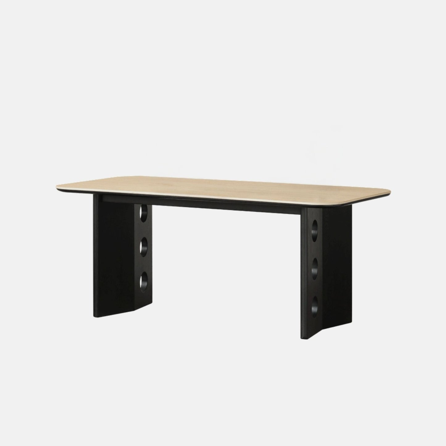 Torus oak wood sintered stone dining table