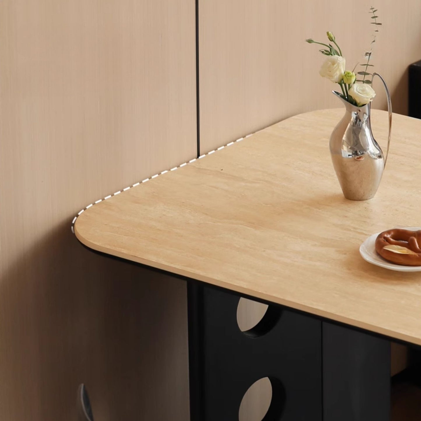 Torus oak wood sintered stone dining table
