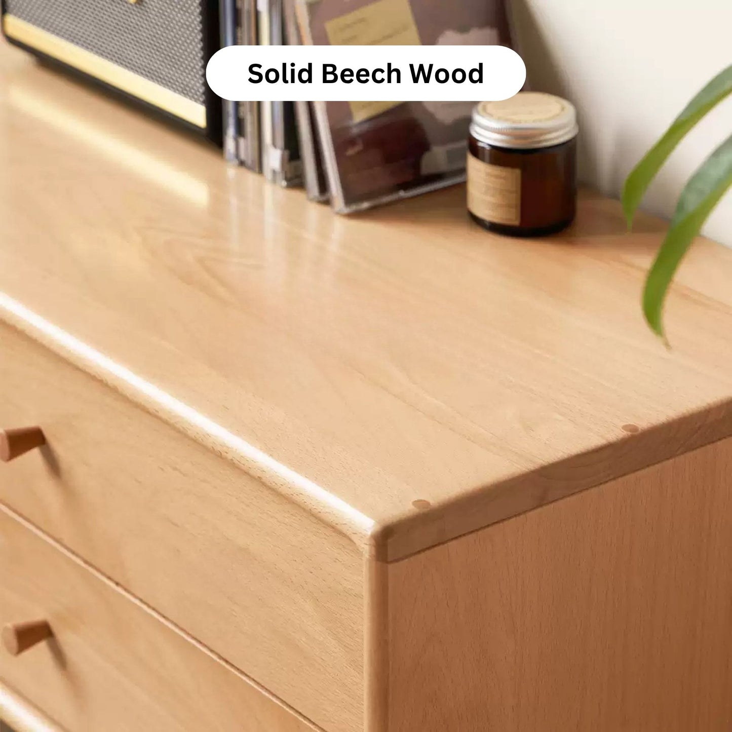 Tracy beech wood TV console in natural wood finish