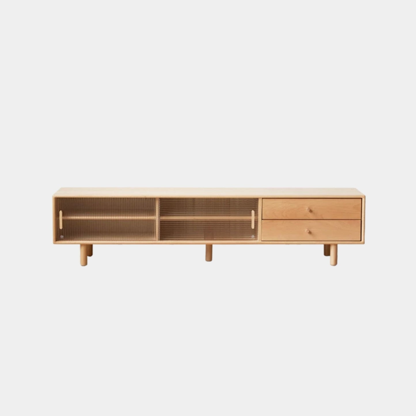 Tracy beech wood TV console in natural wood finish