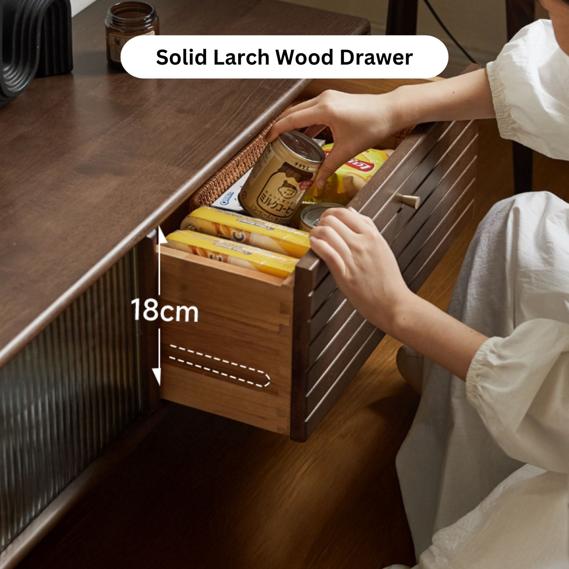 Travis rubber wood tv console in walnut colour