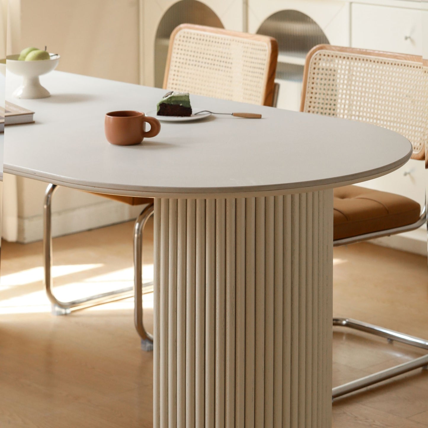 Twilight oak wood sintered stone dining table