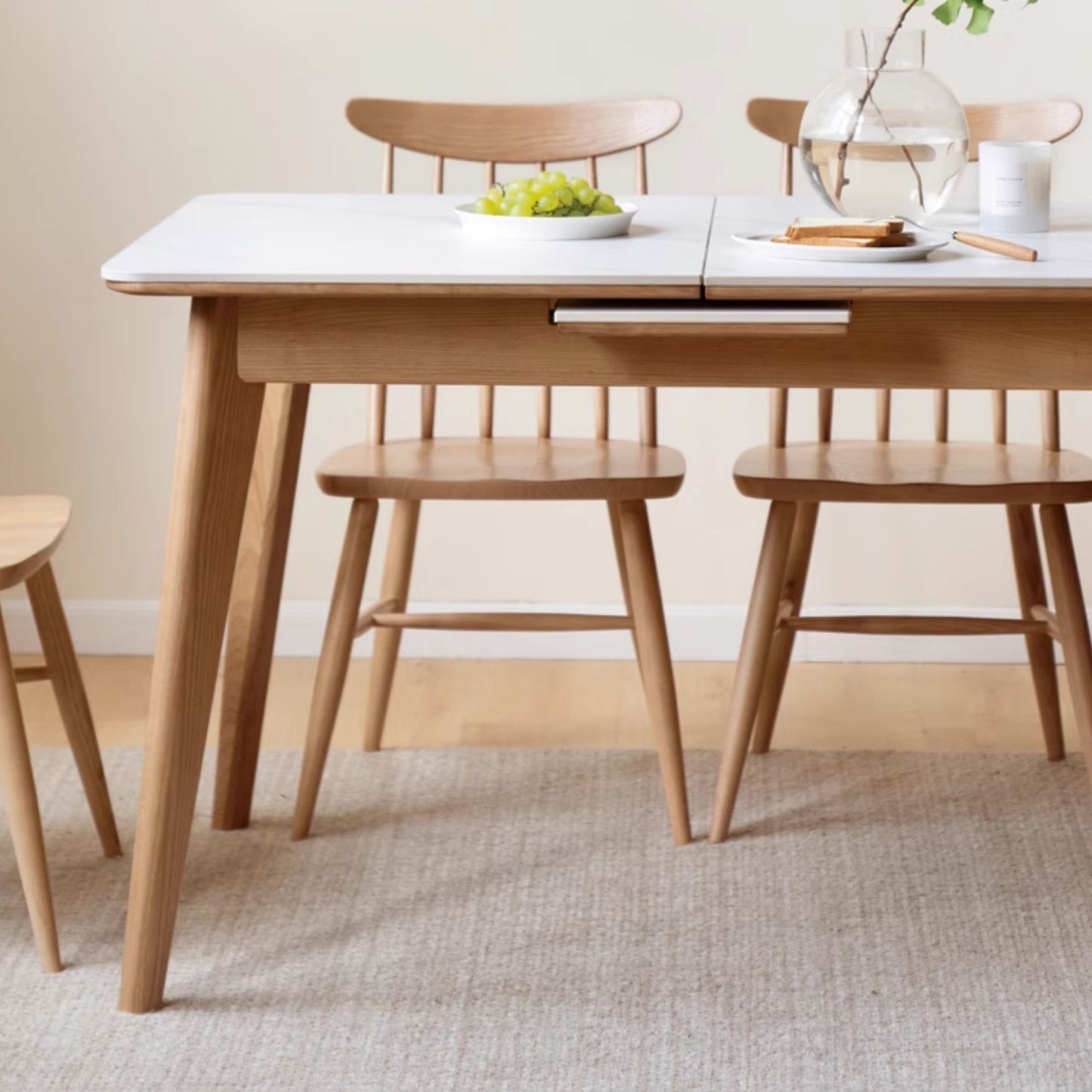 Tyler oak wood sintered stone dining table