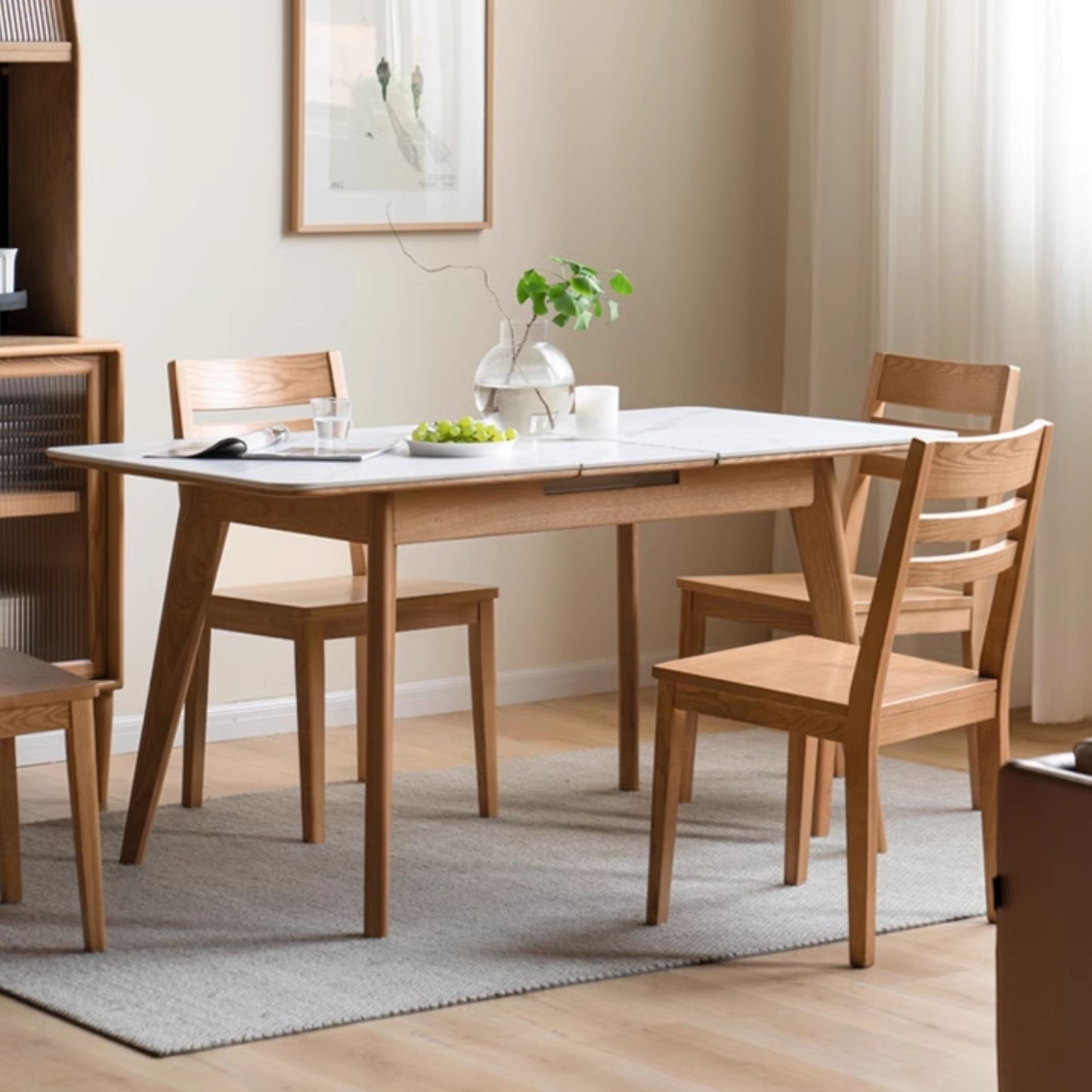 Tyler oak wood sintered stone dining table