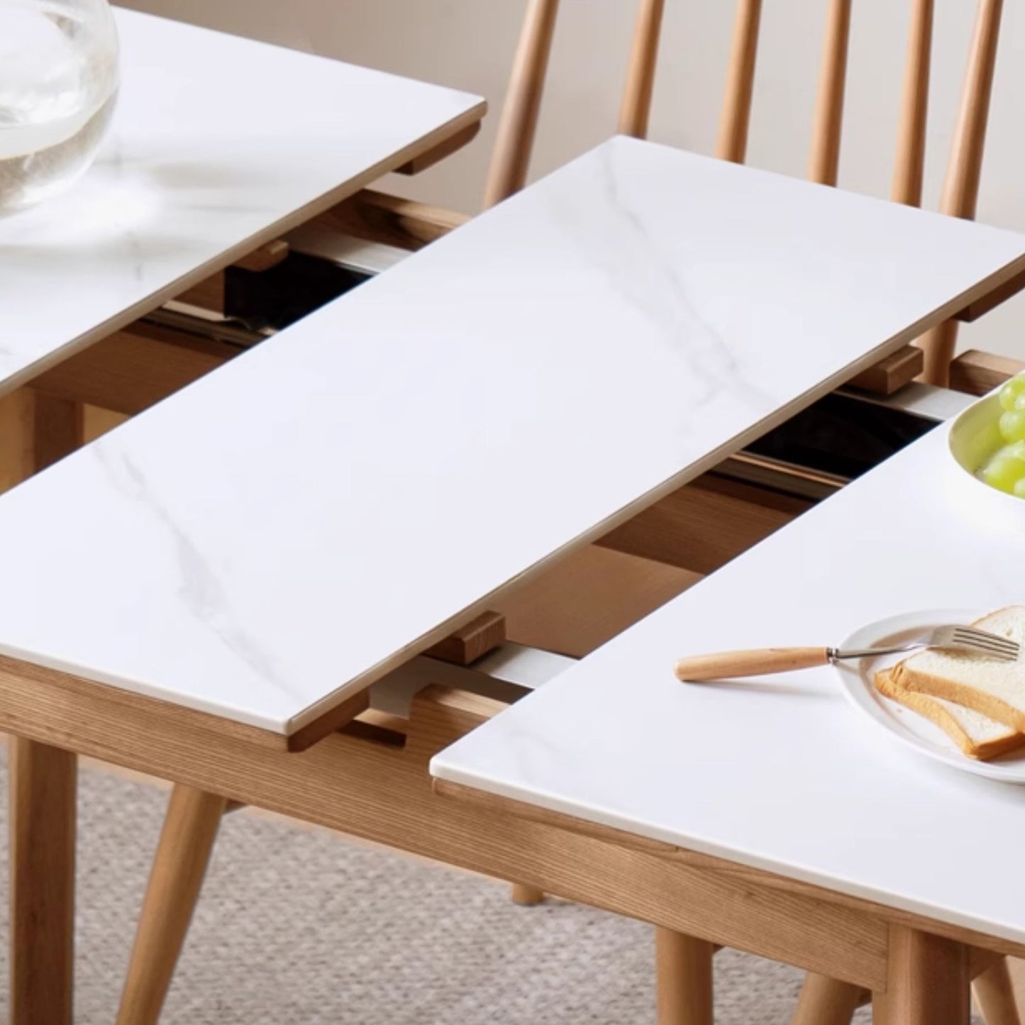 Tyler oak wood sintered stone dining table