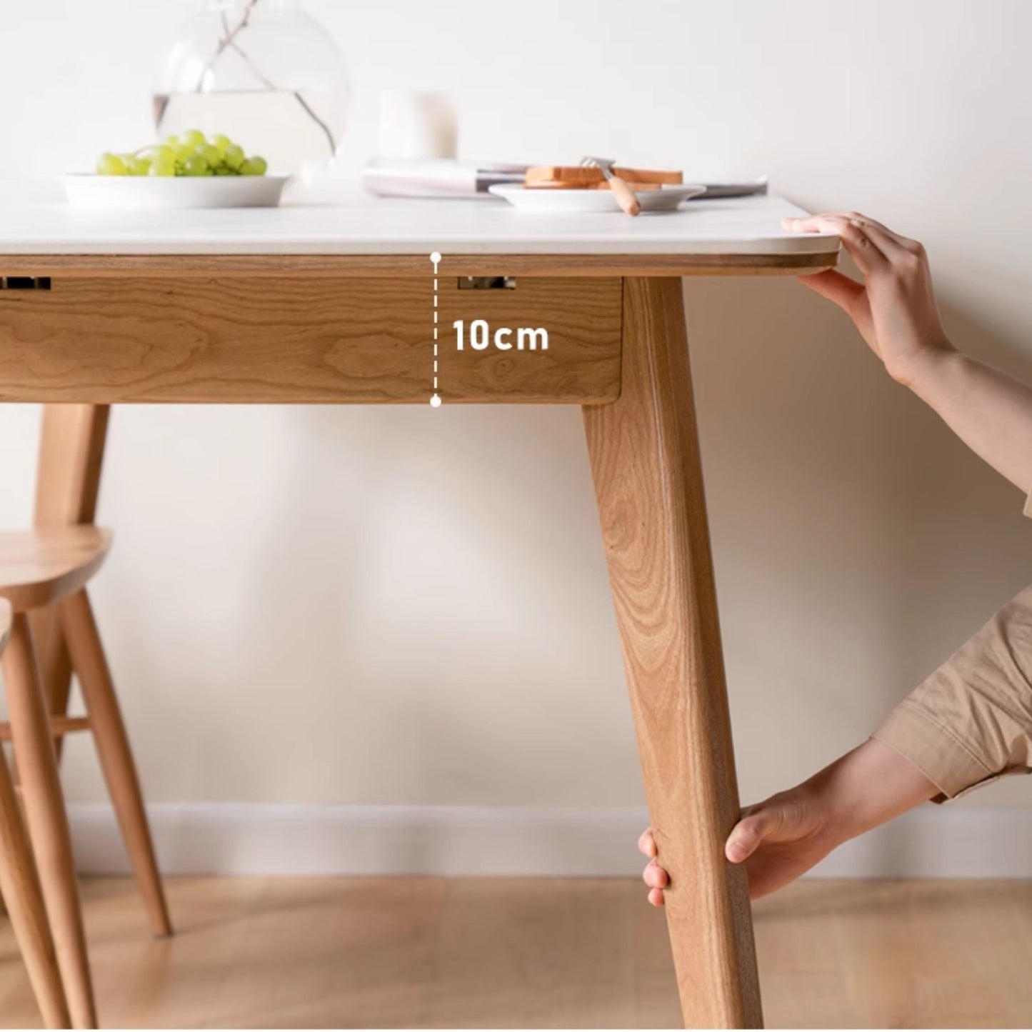 Tyler oak wood sintered stone dining table