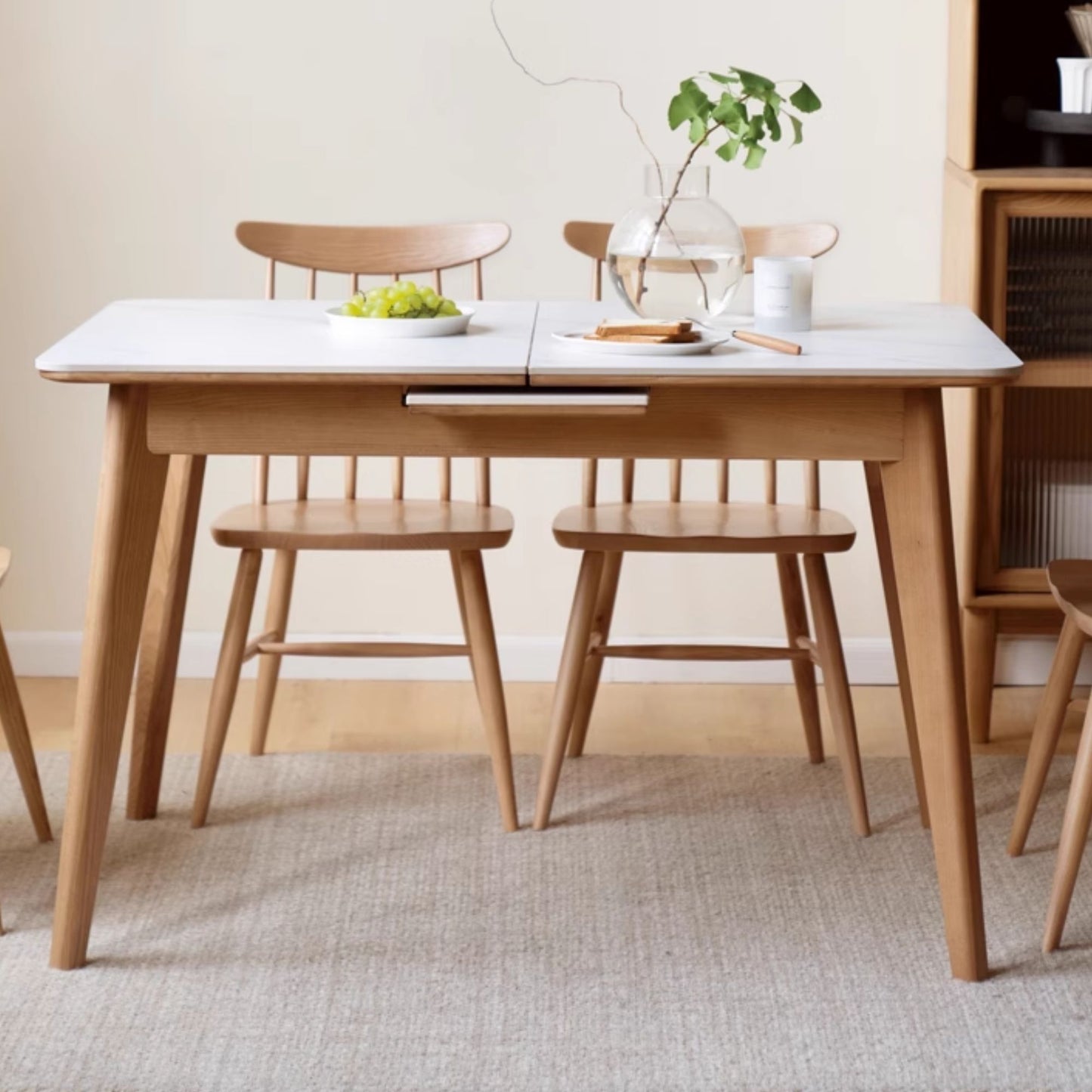 Tyler oak wood sintered stone dining table