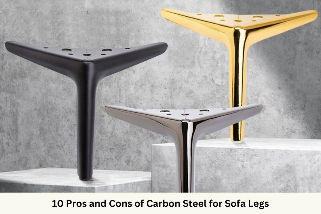 Carbon steel sofa legs in black, silver and gold colours