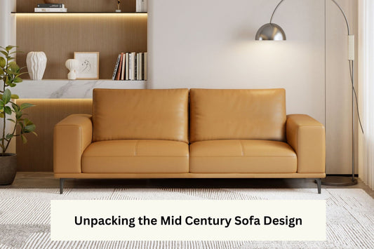 Calm sofa - illustration of mid century sofa design