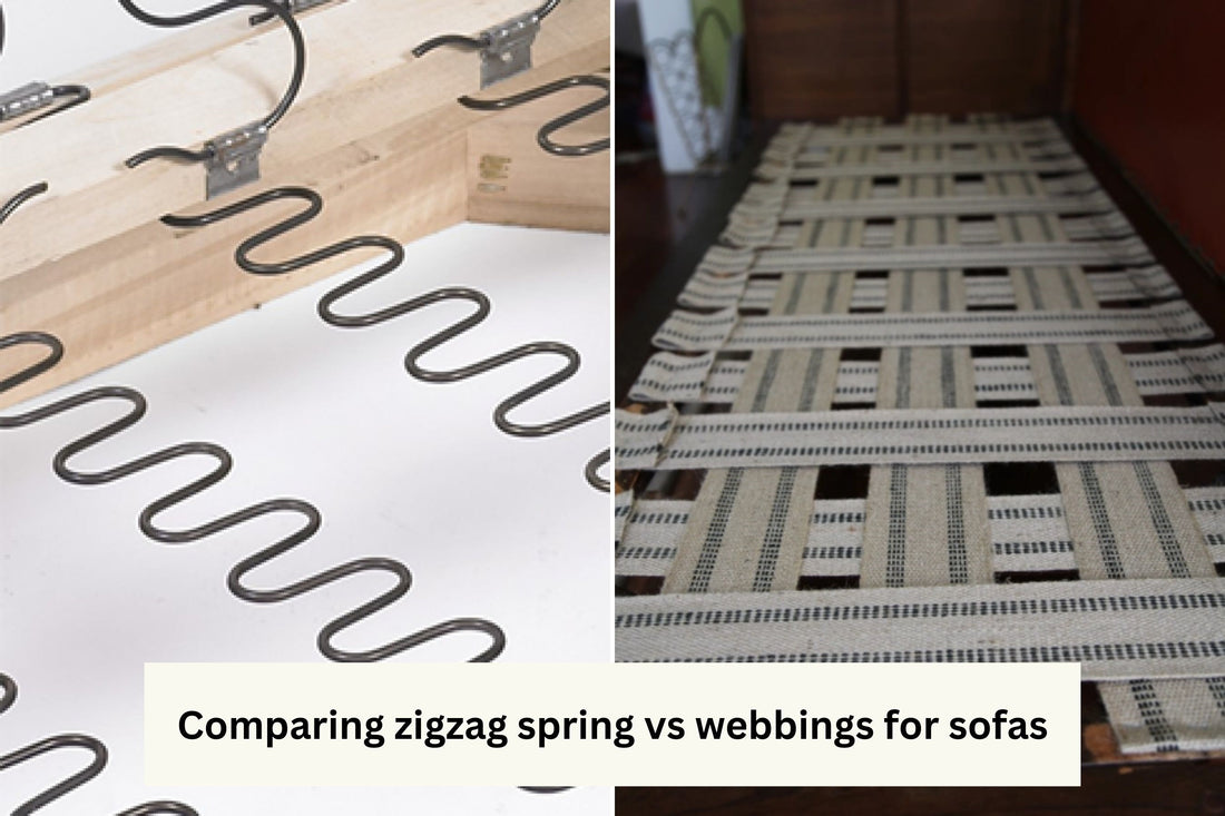 Zigzag spring vs webbing as suspension system for sofas