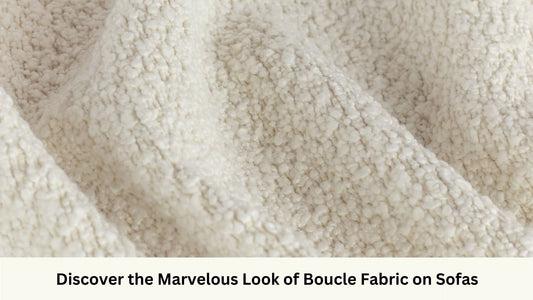 Close up look of white boucle fabric