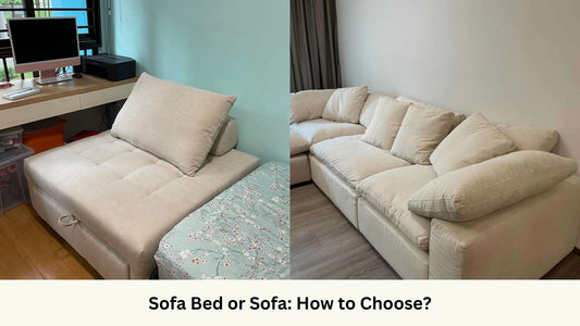 Candy 85cm beige fabric sofa bed vs Cloud 342cm beige fabric sofa + Ottoman