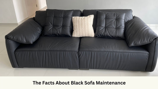 Comfy 240cm black half leather sofa