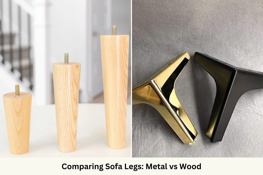 Wood sofa leg and metal legs