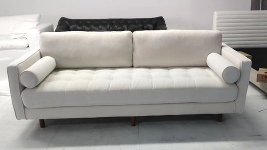 Castle 220cm beige fabric sofa