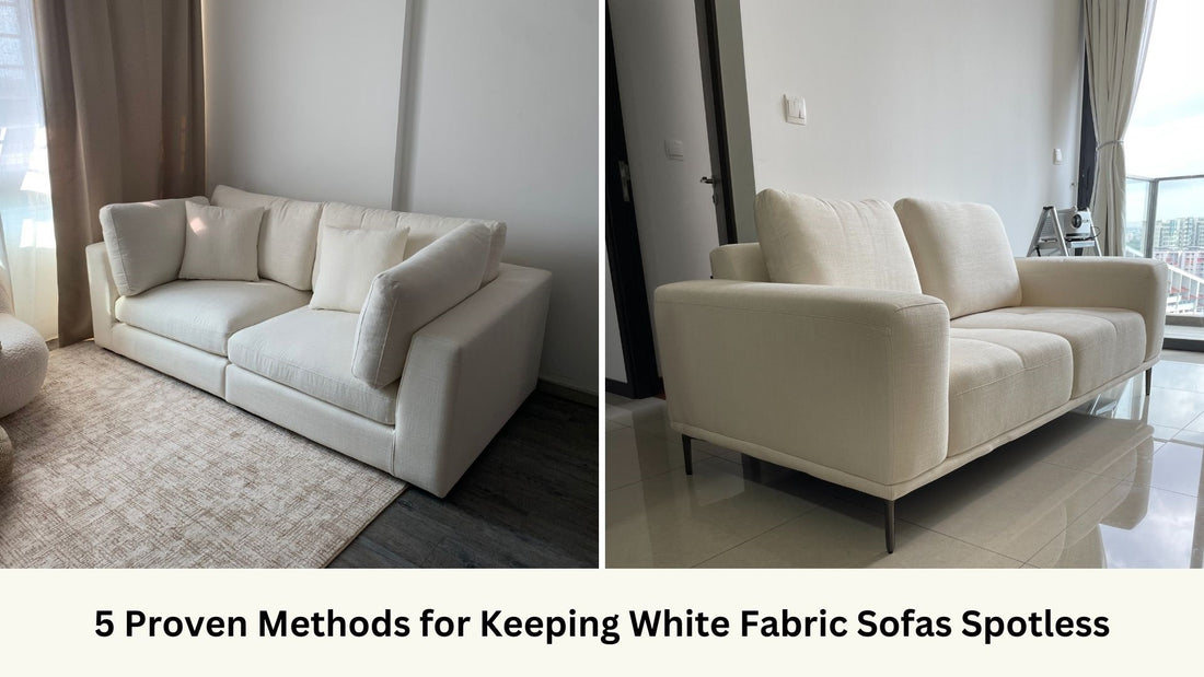 Claudia and calm fabric sofa in white