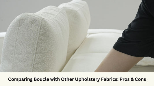 Cube sofa in white boucle fabric