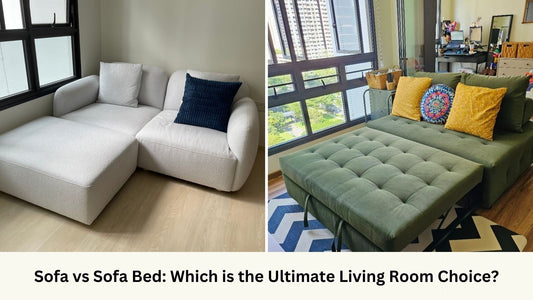 Grey Charmy fabric sofa + ottoman vs green Candy sofa bed