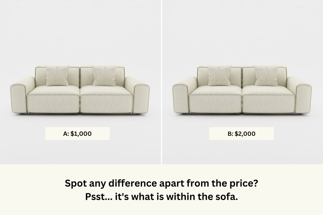 Sofas can look the same but cost differently