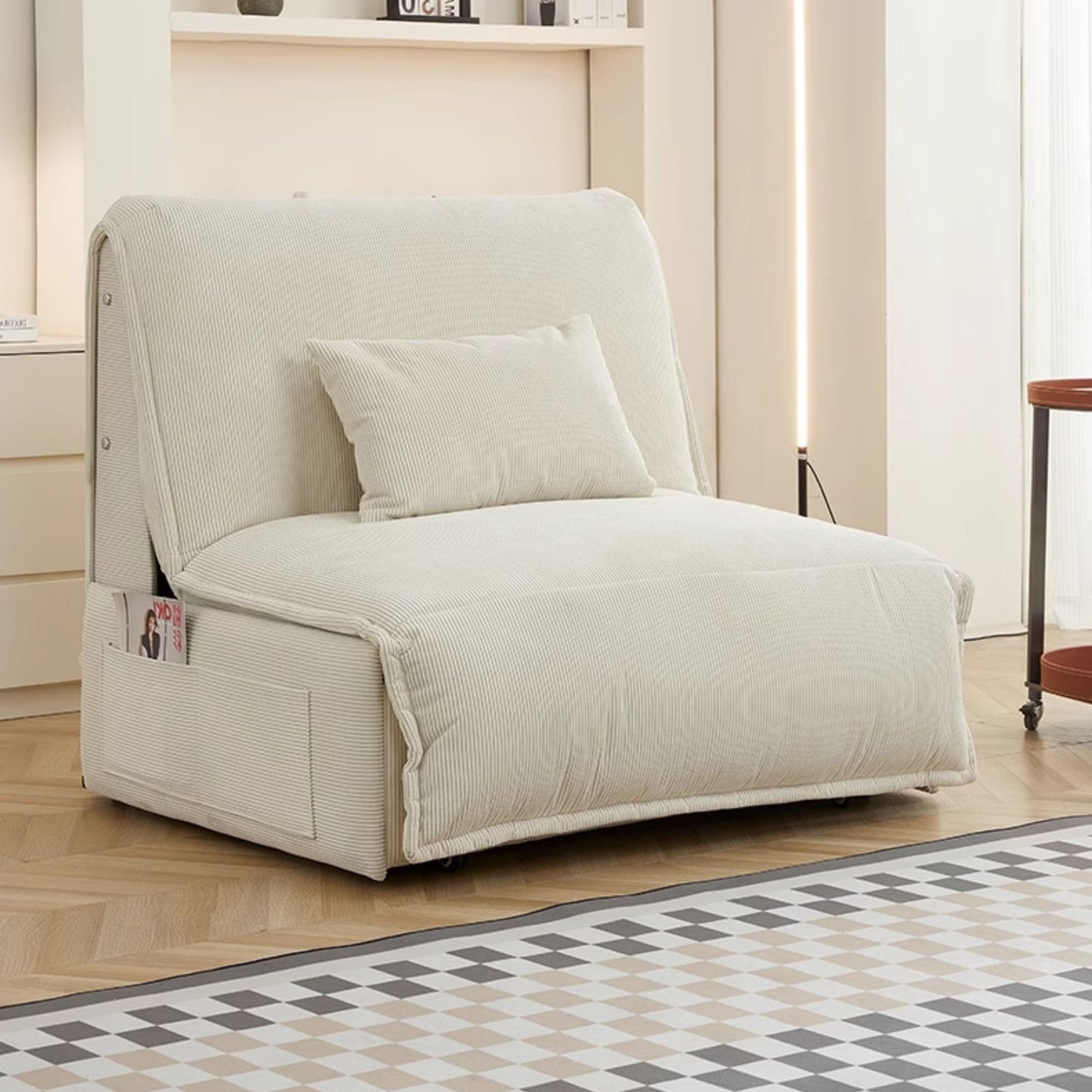 Chronos eletric sofa bed in living room in white