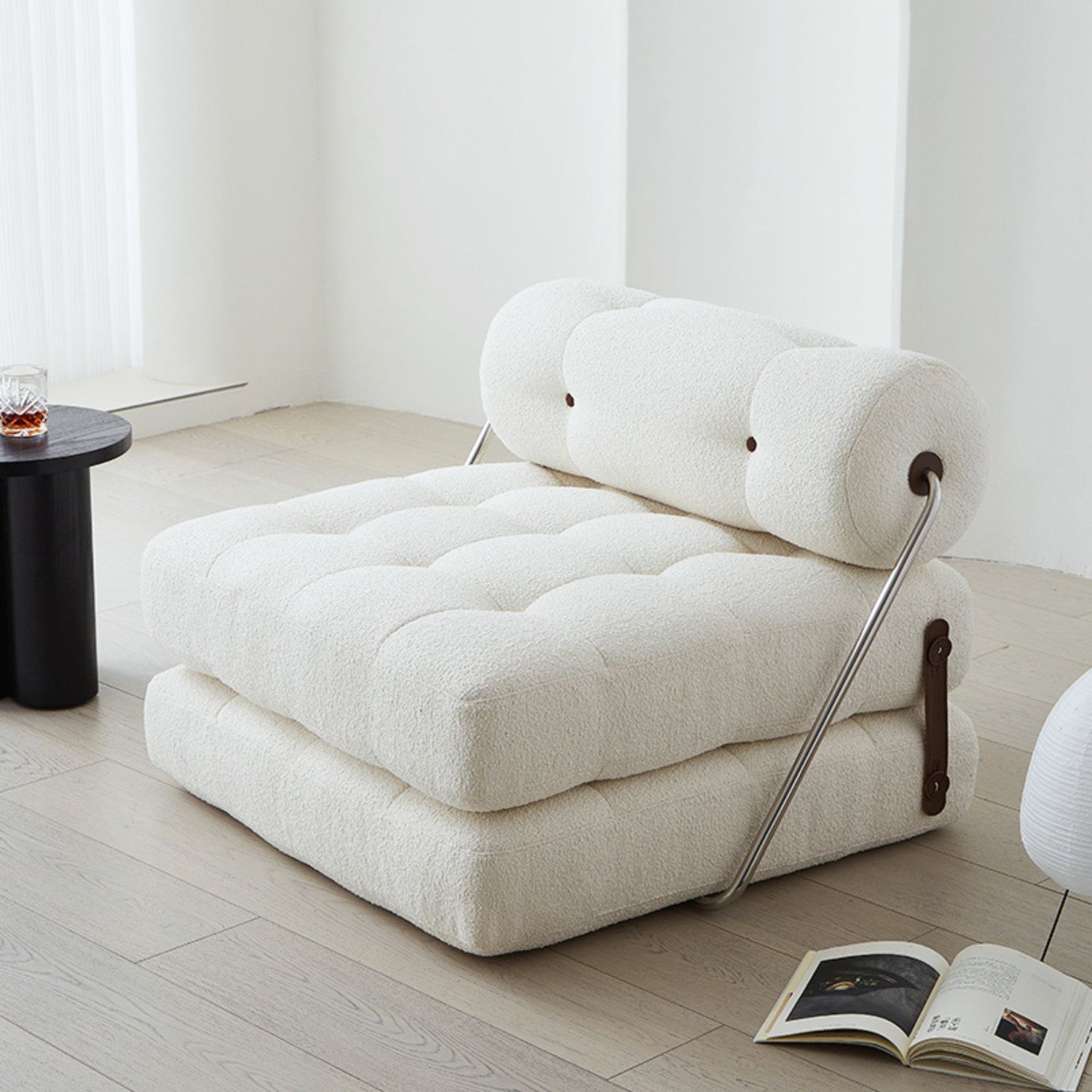 Cob fabric sofa bed in white